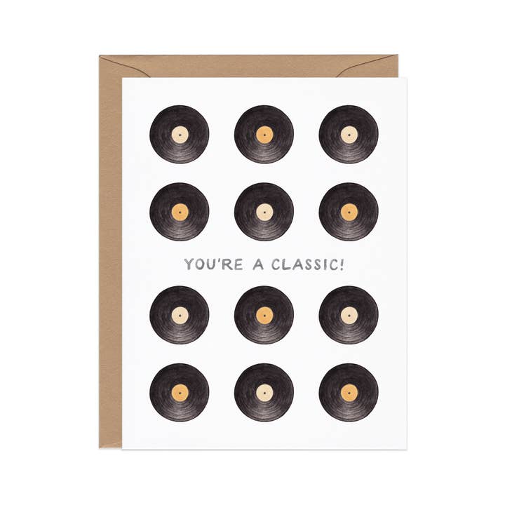 Amy Zhang - Wholesale Birthday Card - You're A Classic — Vintage Music Pun Birthday Card1