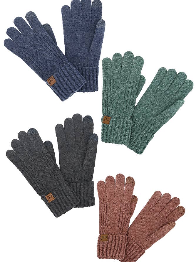 C.C Cable Knit Winter Gloves for wholesale by Hana