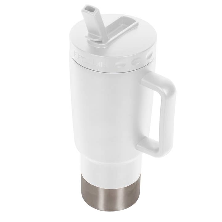 FIFTY/FIFTY - Wholesale Insulated Mug/Tumbler - 30oz Double-Wall Vacuum Insulated Tall Mug w/ Straw Lid