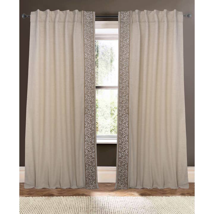 Creative Threads, Inc. - Wholesale Curtain - Retro Natural 96" Linen Cotton Blend Drape