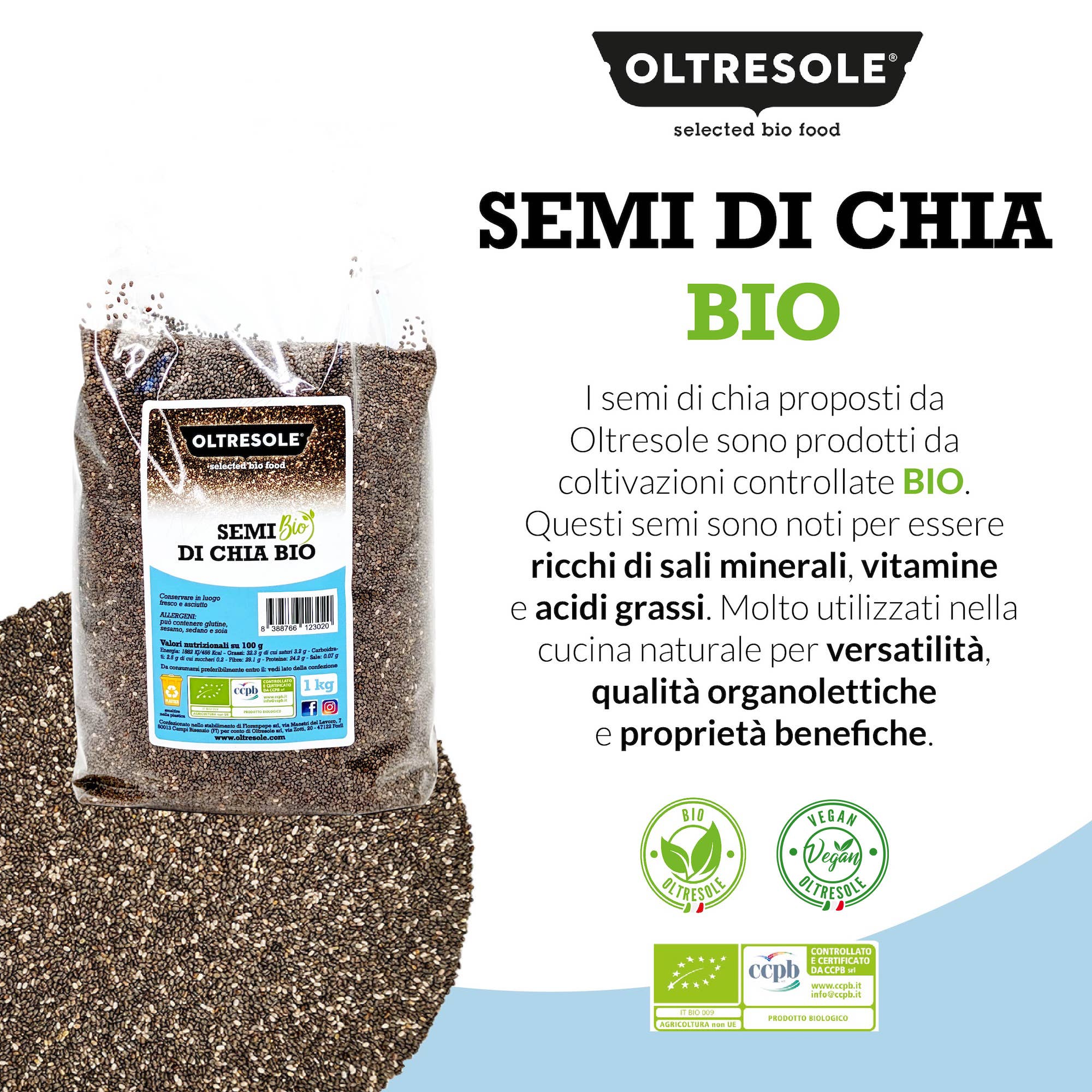 Oltresole - Venta al por mayor Semillas/granos - SEMILLAS DE CHÍA BIO 1 Kg5