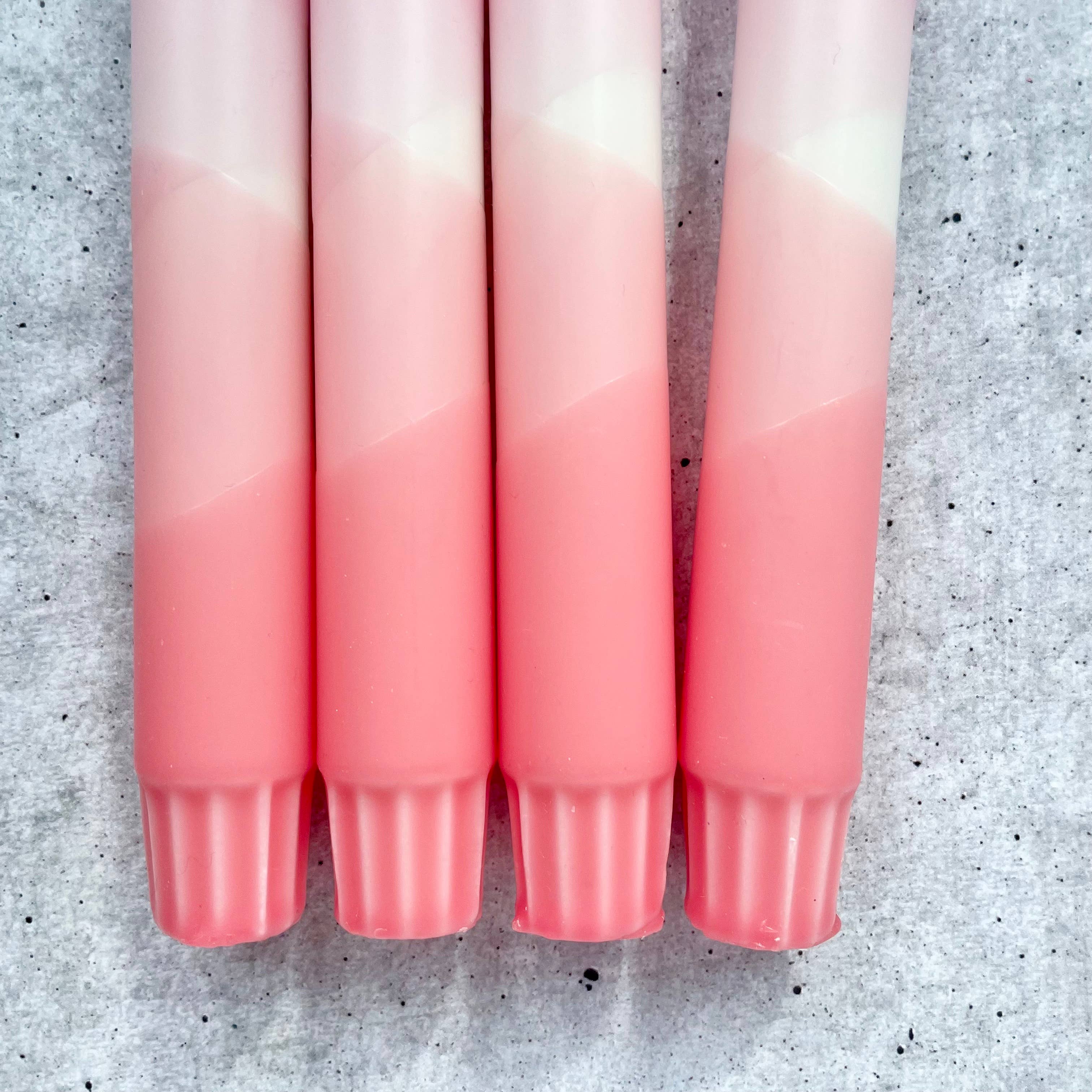 Wolkenreich - Wholesale Tapered Candle/Candlestick - Dip Dye Candles | Boho Dark Peach Pink | Set of 42