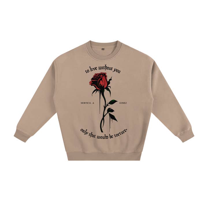 To Live Without You Rose Fleeced Sweatshirt for wholesale by Goth Cloth Co.