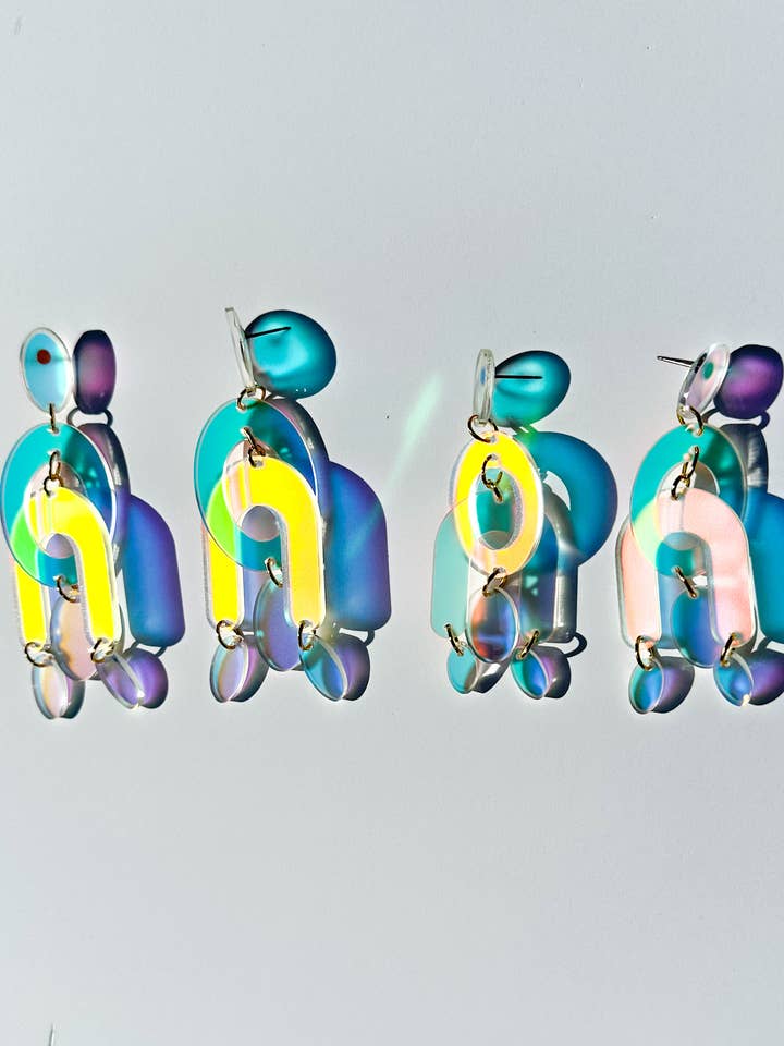 Cleo 3-dimensional chandelier earrings for wholesale by Future Ghost