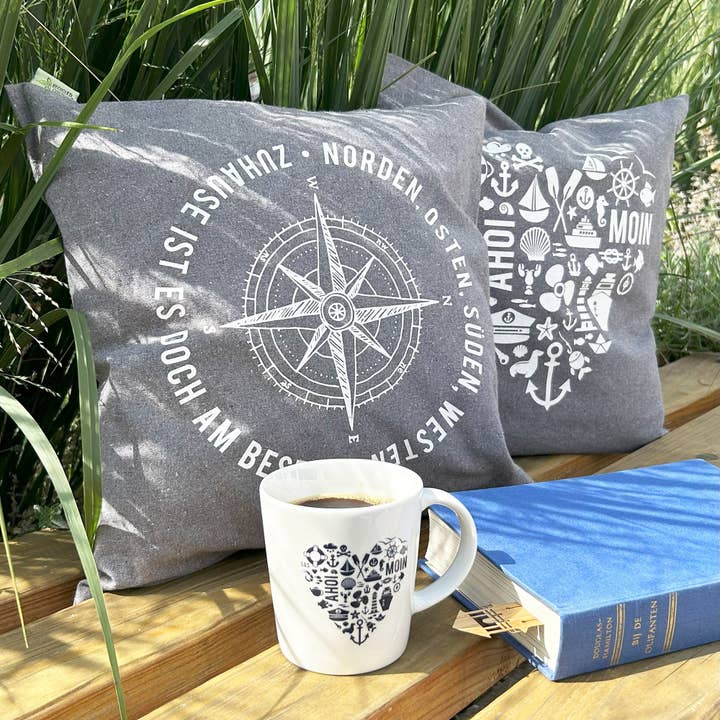 Bow & Hummingbird - Wholesale Throw Pillow Cover - Maritime Pillowcase "At Home ..."3