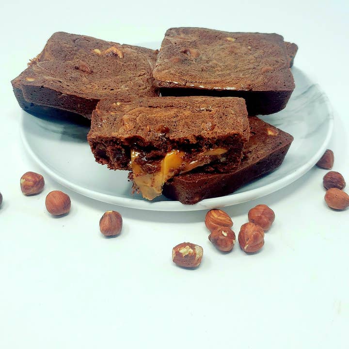 Hazelnut Caramel Macchiato Fudge Brownies for wholesale by Brooklyn Soul Bakery