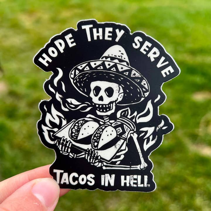 Hilarious Taco Sticker | Skeleton Decal | Gift for Foodie 97 for wholesale by 208T2.0