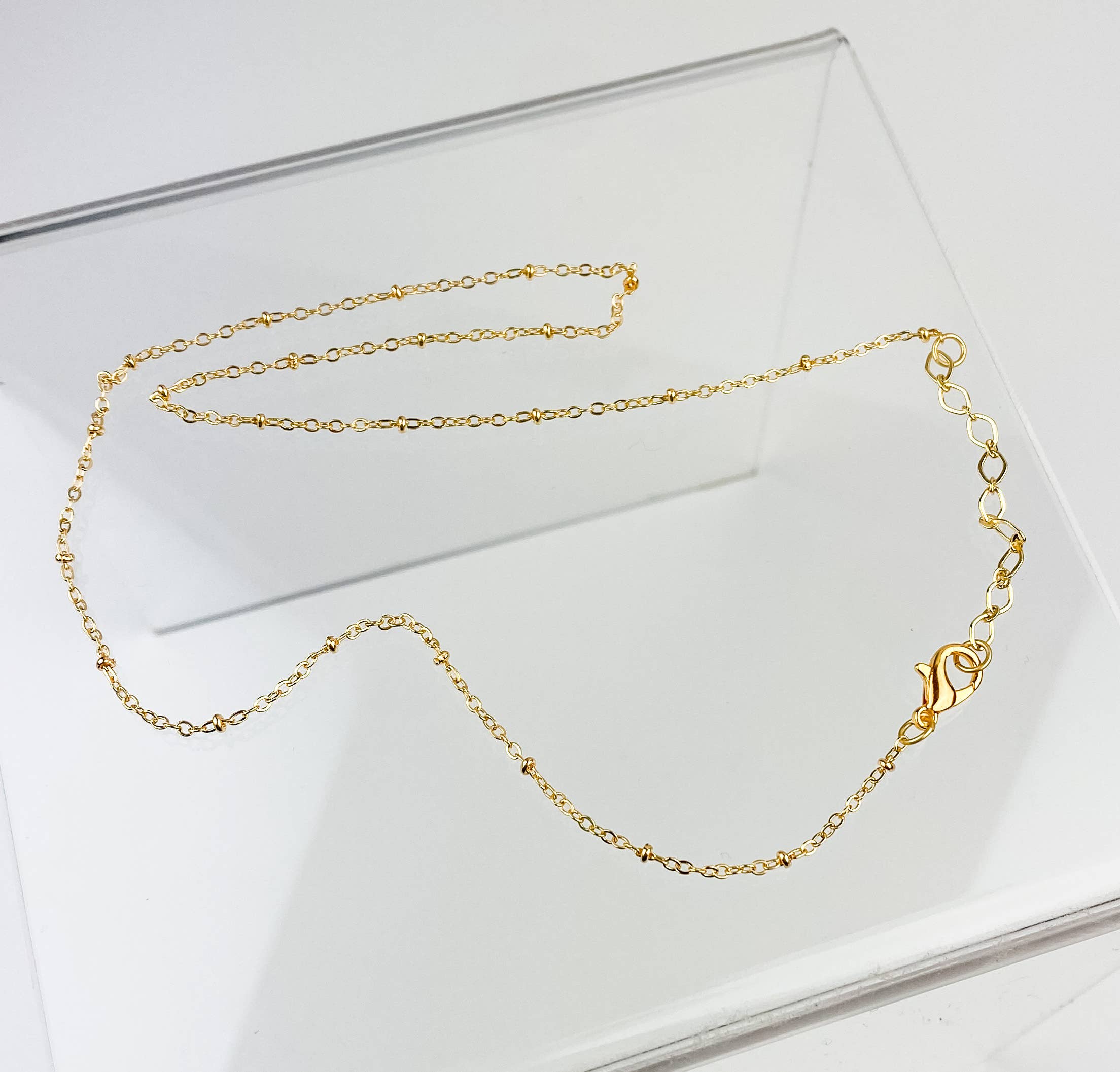 Light Shine - Wholesale Link & Chain Necklace - Paperclip Layering Necklace | Gold Plated Disc, Dainty Chain5
