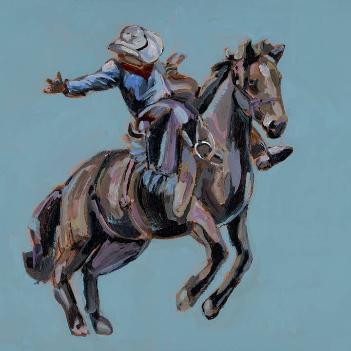 Chelsea McShane Art - Wholesale Art Print - "Rodeo Cowboy" on canvas