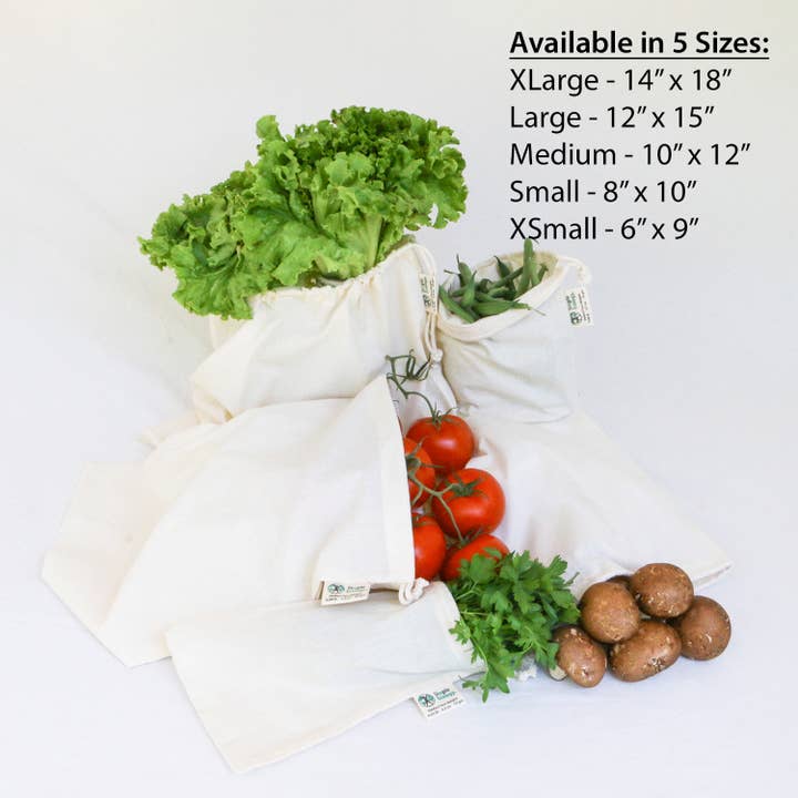Simple Ecology - Wholesale Food Storage Wrap/Bag - Organic Cotton Muslin Produce Bags - Simple Ecology