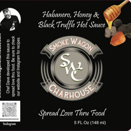 Smoke Wagon Charhouse (SWC) - Wholesale Hot Sauce - SWC Habanero, Honey & Black Truffle Hot Sauce8