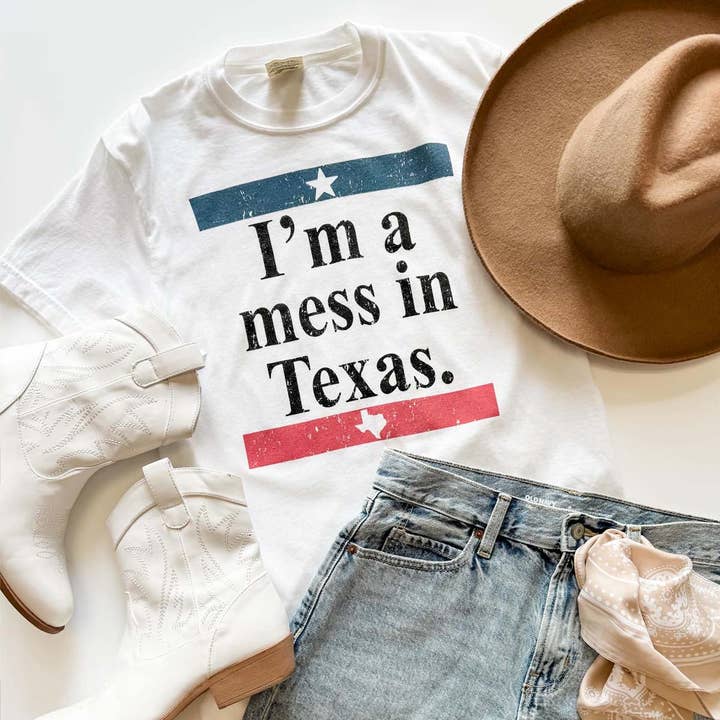 I'm a Mess in Texas Graphic Shirt, Texas Tee, Texas Graphic for wholesale by Mugsby