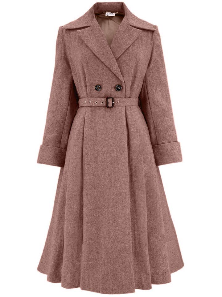Promenade Swing Coat - Ruby Brown - PREORDER for wholesale by Revival Vintage Ltd