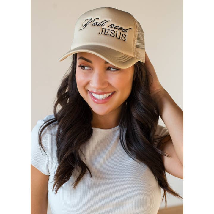 Panache Apparel Co. - Wholesale Trucker Hat - Women's - Y'all Need Jesus Trucker Hat1