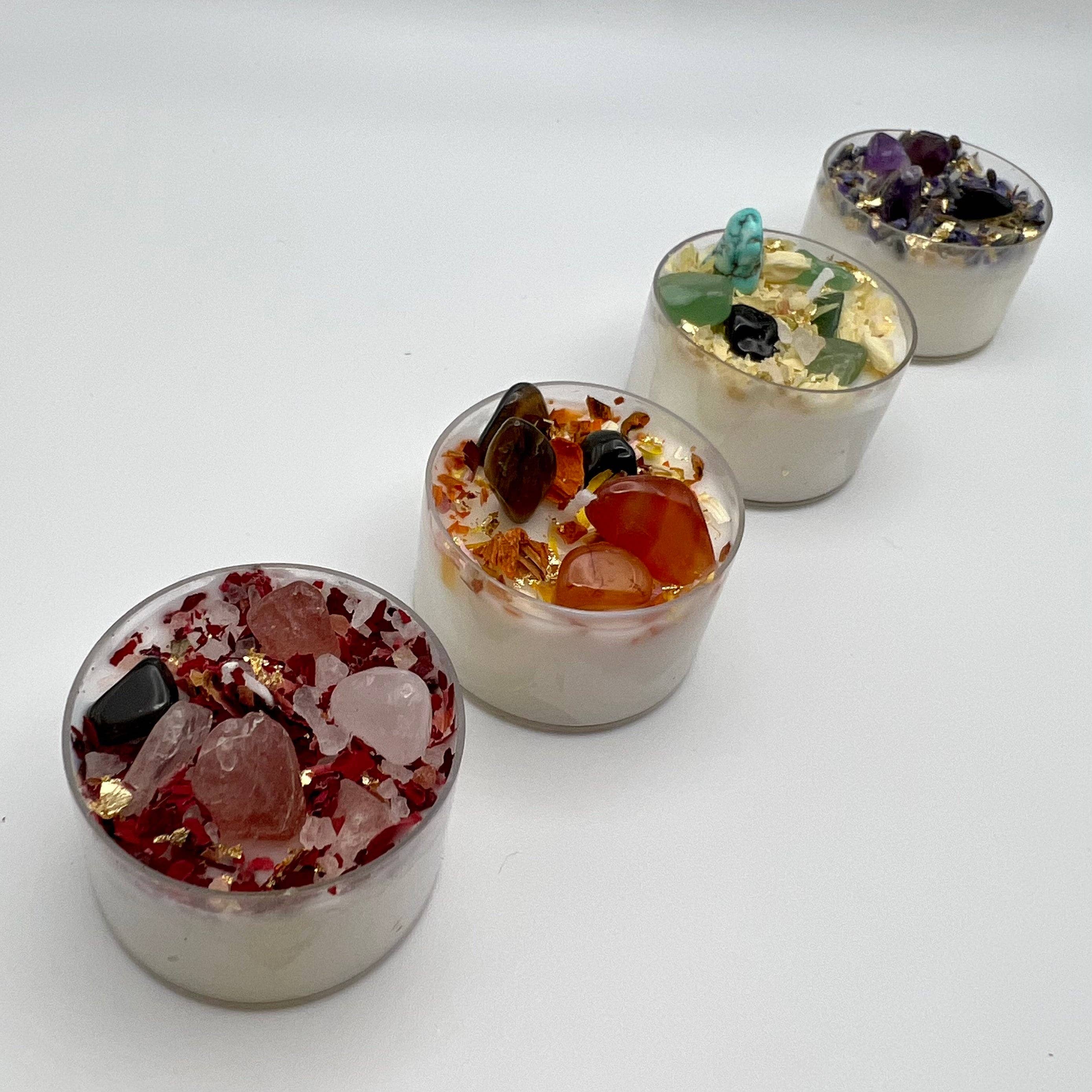 Purple Door ATX - Venta al por mayor Velas pequeñas - Set de 4 velas de té Intention para meditación ritual1