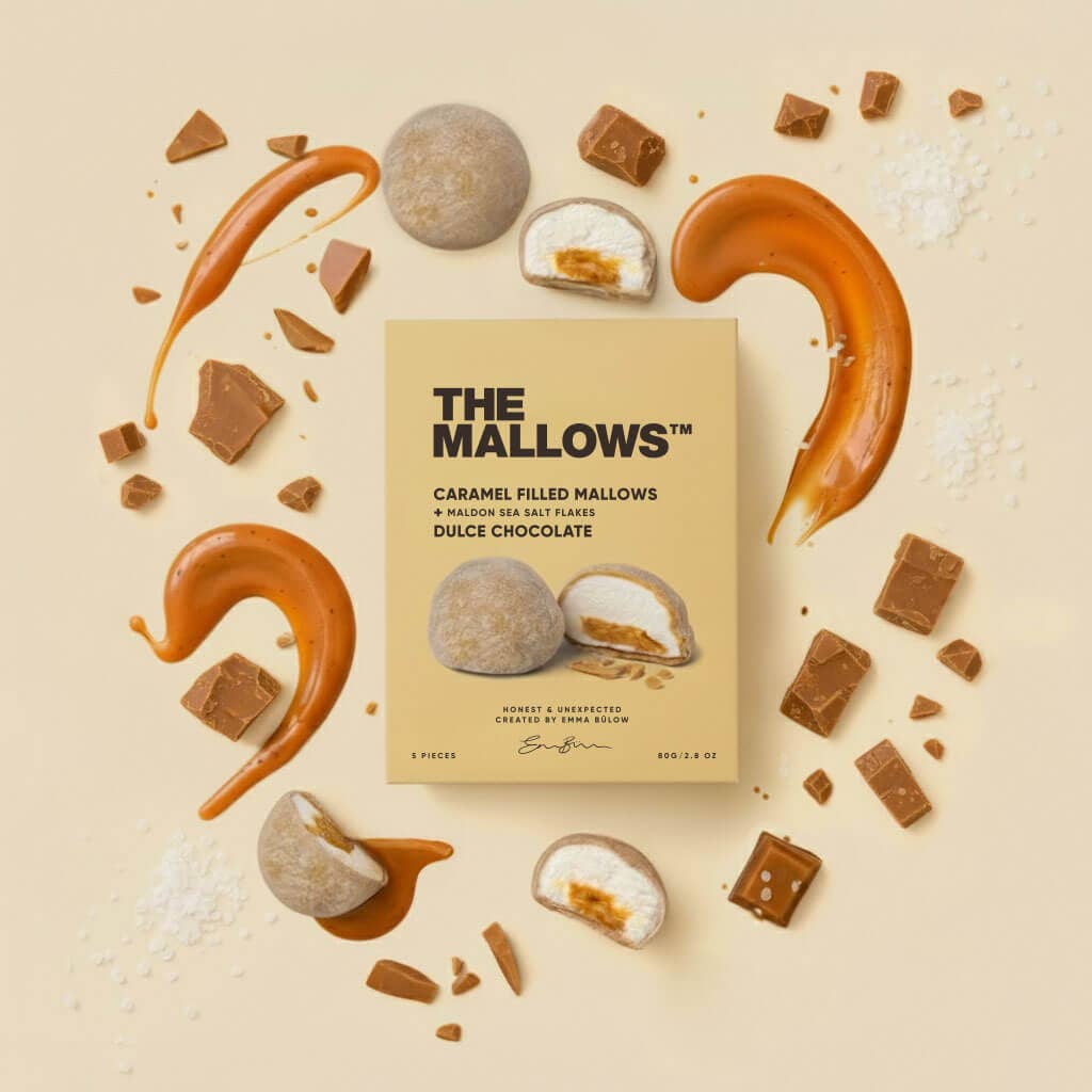 The Mallows - Wholesale Marshmallow - CARAMEL FILLED MALLOWS + DULCE CHOCOLATE 5 x 16G1