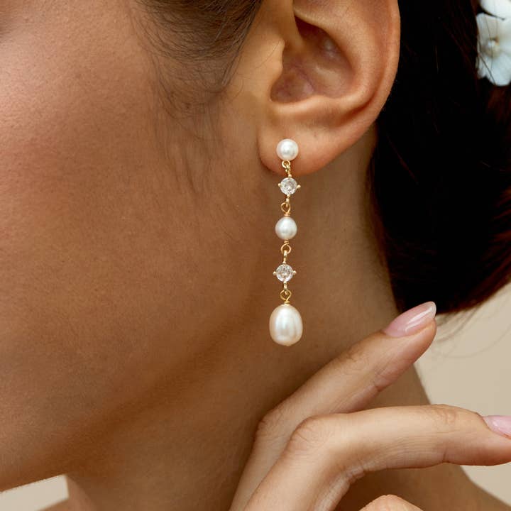 Drrtymagic - Wholesale Dangle Earrings - Natural Freshwater Pearl Earrings, Crystal Dangle Earrings5