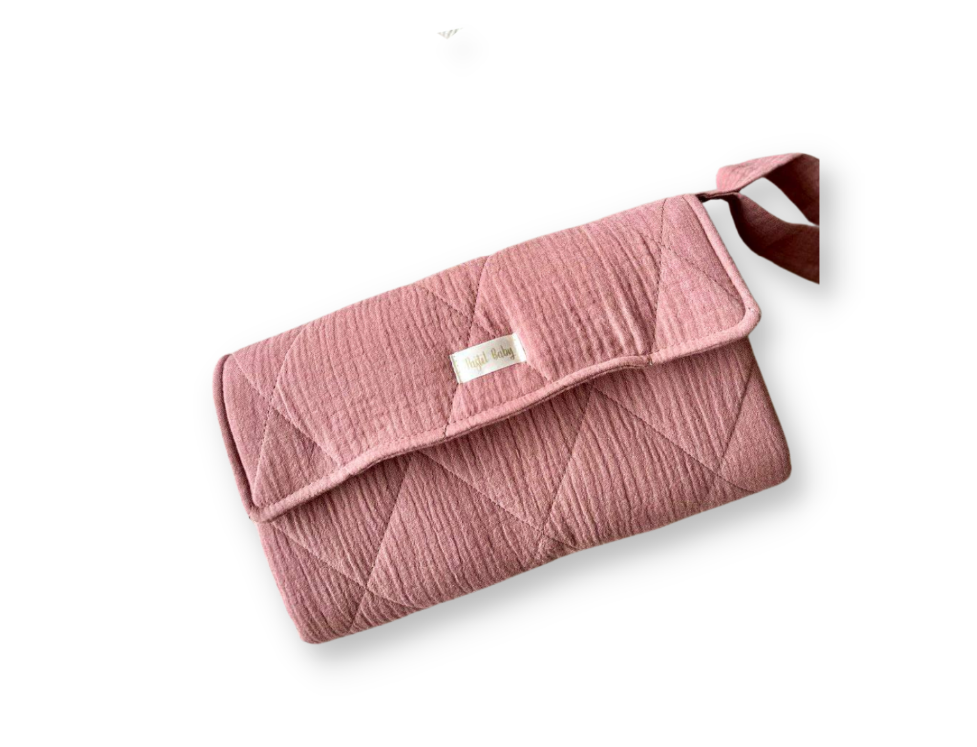 Pastel Baby – wholesale Blöjbytesmatta - Baby – Portabel skötmatta i muslin för blöjväskan, gammelrosa1
