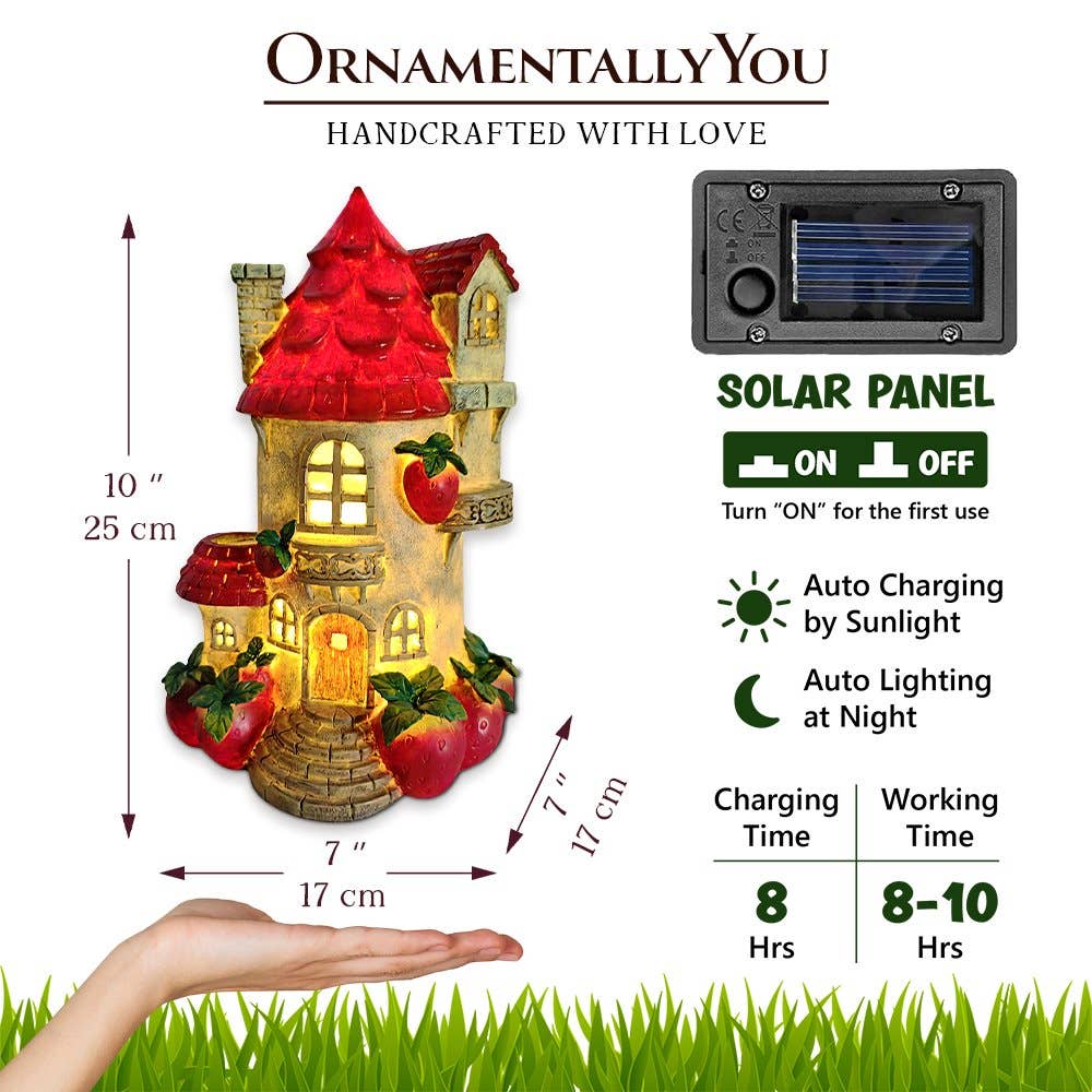 OrnamentallyYou - Wholesale Outdoor Ornament/Decor - Solar Powered Strawberry Fairy Home Garden Statue2