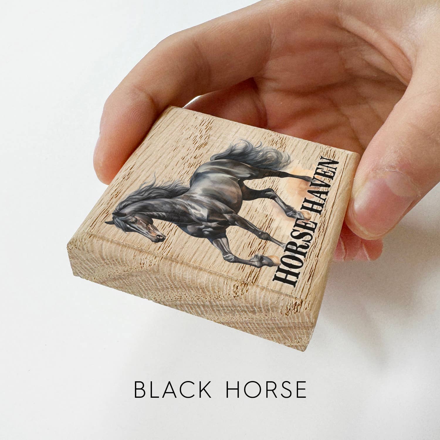 Hangout Home - Vendita all'ingrosso Calamite - Calamite per Frigorifero in Legno con Cavallo ad Acquerello Personalizzato2