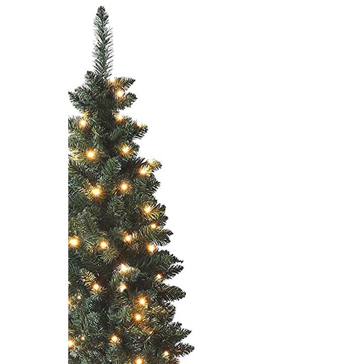 Perfect Holiday - Wholesale Artificial Christmas Tree - 6.5 FT Pencil Pre-lit Warm White Light Christmas Tree