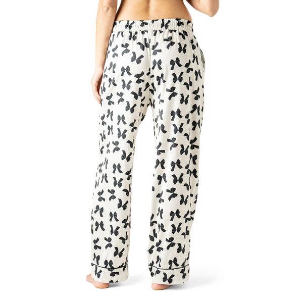 DM Merchandising – wholesale Sleepwear bottom – women's – Hello Mello Bow So Lovely Satin Pajama Pant Assortment6
