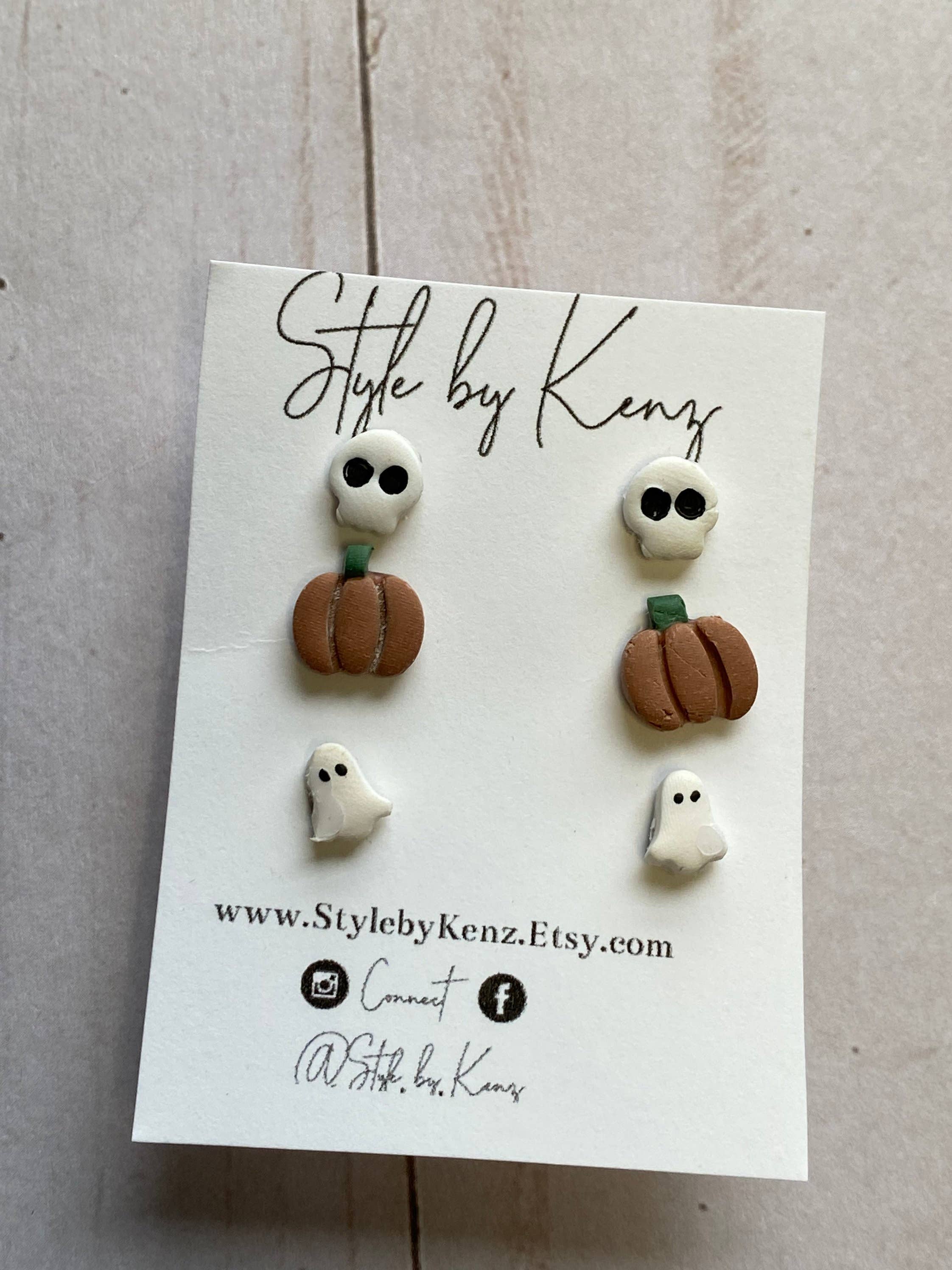 Style by Kenz - Wholesale Jewelry Set - Mini Fall Stud Pack, Halloween Stud Pack,3