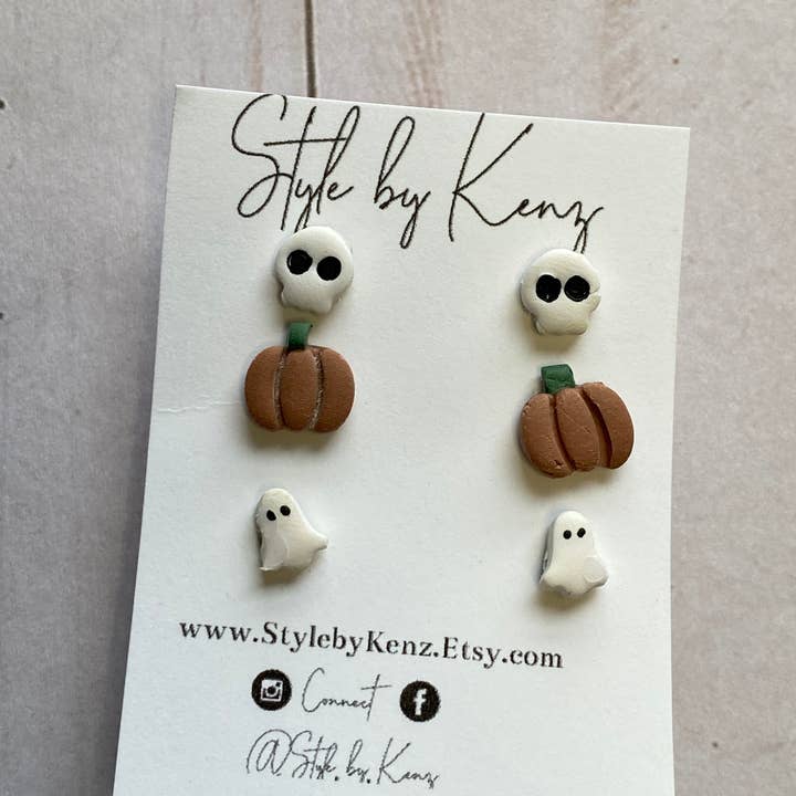 Style by Kenz - Wholesale Jewelry Set - Mini Fall Stud Pack, Halloween Stud Pack,3