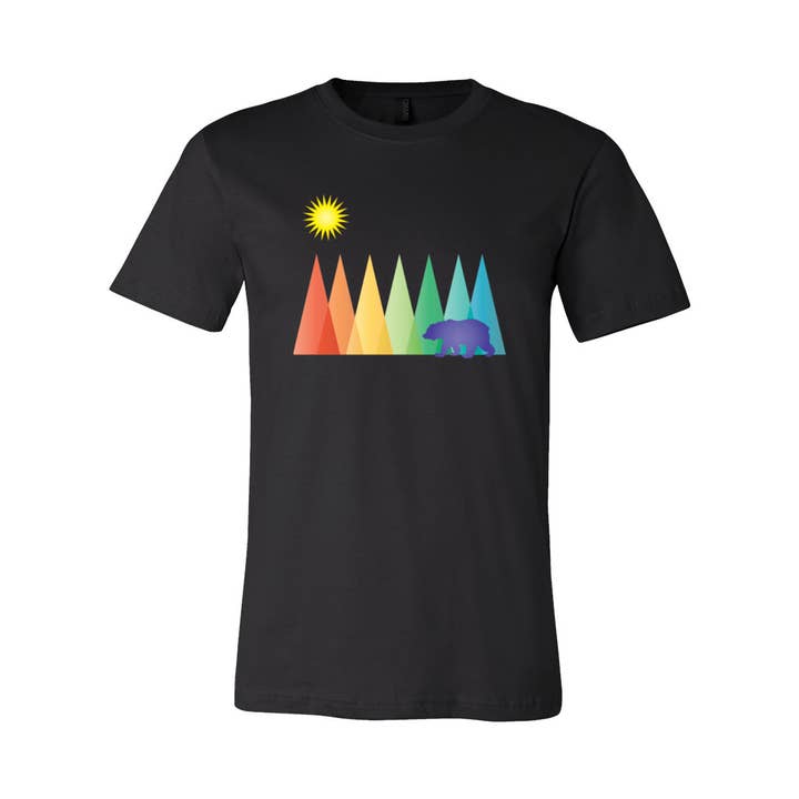 Rainbow Mountains & Bear - Premium Jersey T for wholesale by Wears The Mountain
