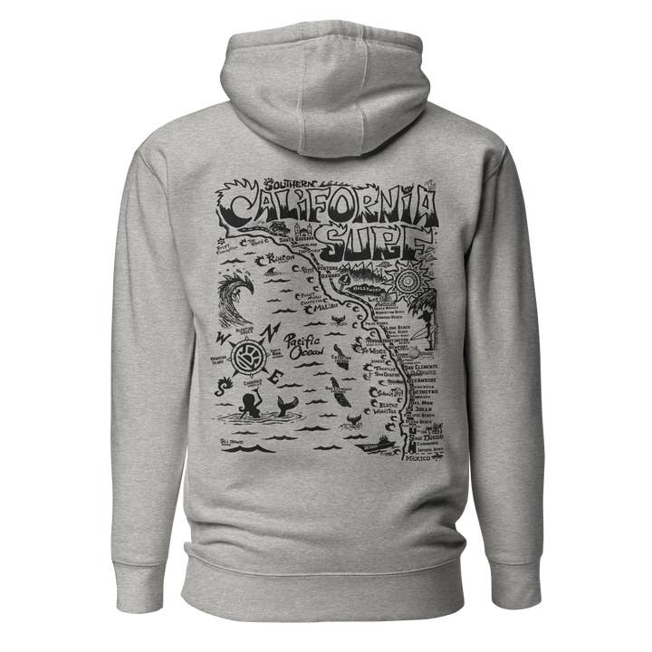 SOCAL Unisex Kaart Hoodie voor wholesale door Distant Local