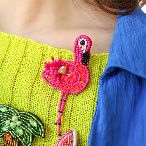 Sansira Jewelry - Wholesale Brooch - Brooch Felt Flamingo3