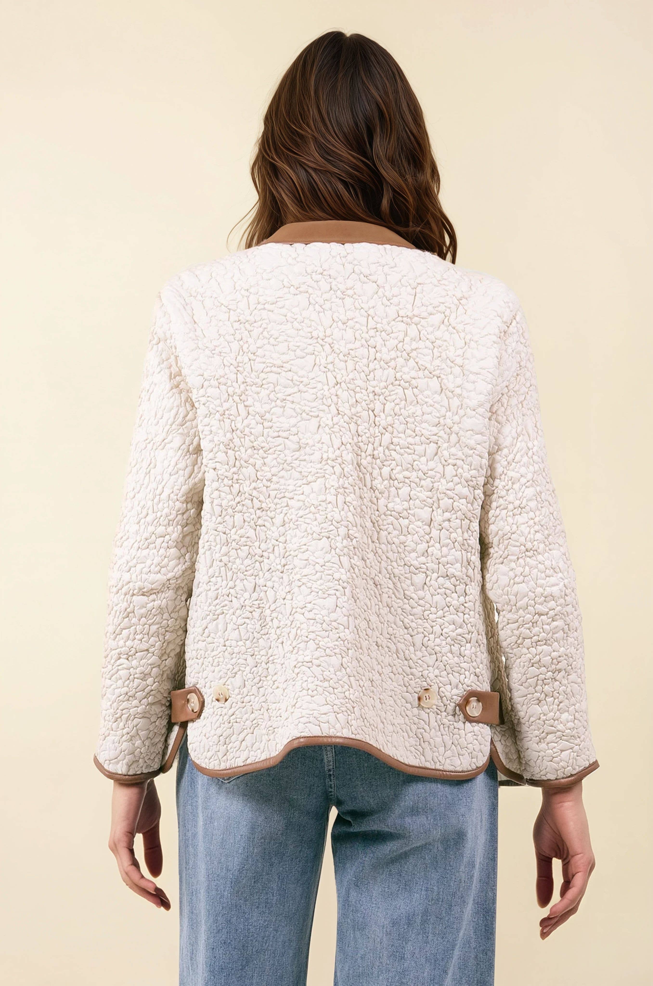 Doe and Rae - Wholesale Jas - Dames - Dekbedovertrek van veganistisch leer met knoopsluiting - 10631J8