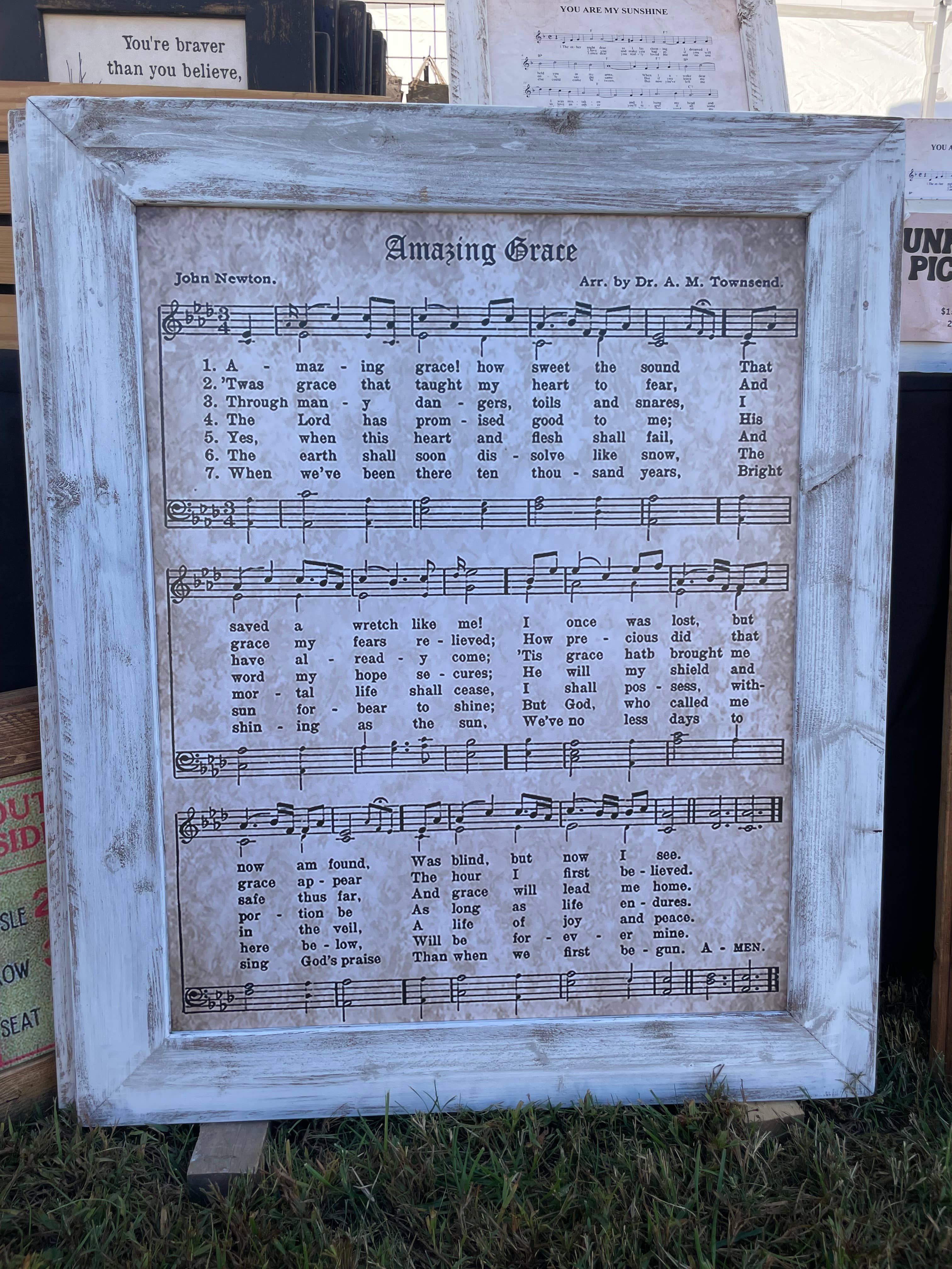 Swinford Designs - Wholesale Art Print - Vintage Style Hymnal - Framed Amazing Grace Hymn1