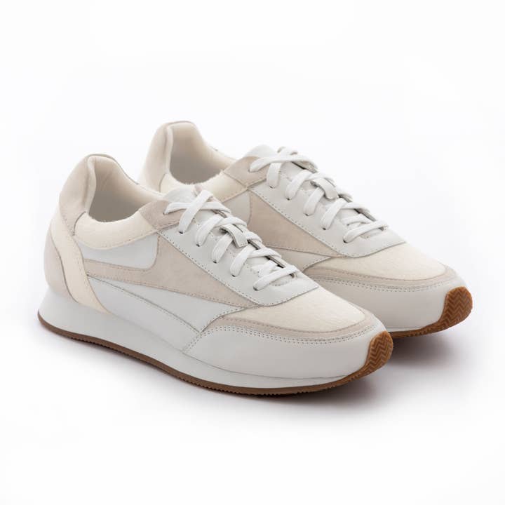Women's Triple White Leather Trainers for wholesale by Presence