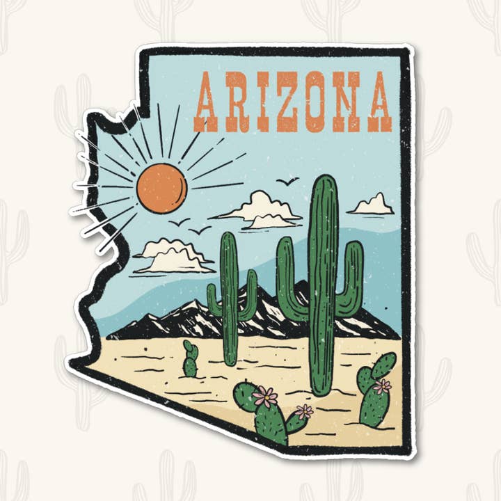 Arizona Desert Sticker for wholesale by Saguaro Sunset Studio