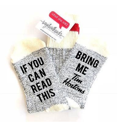 Breng me Tim Hortons-sokken. voor wholesale door What She Said Creatives