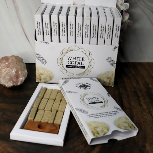 Green Tree - Wholesale Incense - Green Tree White Copal Smudge Bricks (15 bricks with burner)3