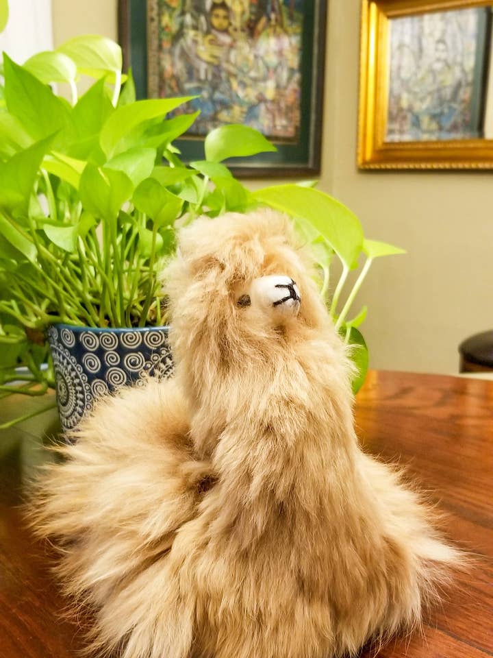 Llama Peruvian Handmade Stuffed Toy, Llama Collectible Decor, Peruvian Llama Gift (100% Real Baby Alpaca Hair) for wholesale by SAVAQ