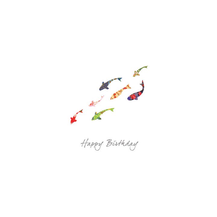 Koi Carp Drift Birthday Card by Eloise Hall for wholesale by Inky Blue Ltd t/a Holy Mackerel