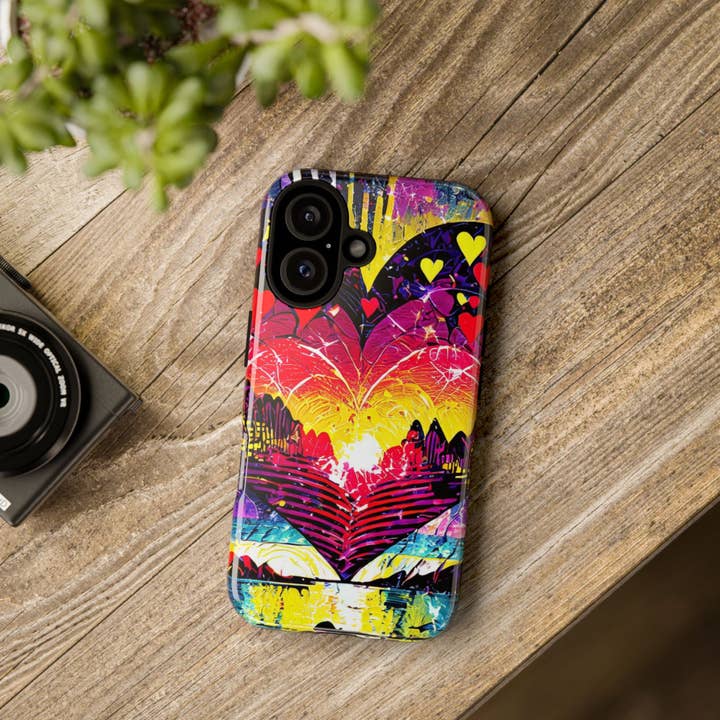 Studio 653 Clothing Co - Wholesale Phone Case - Women's - Vibrant Heart Sunset Tough Phone Case58