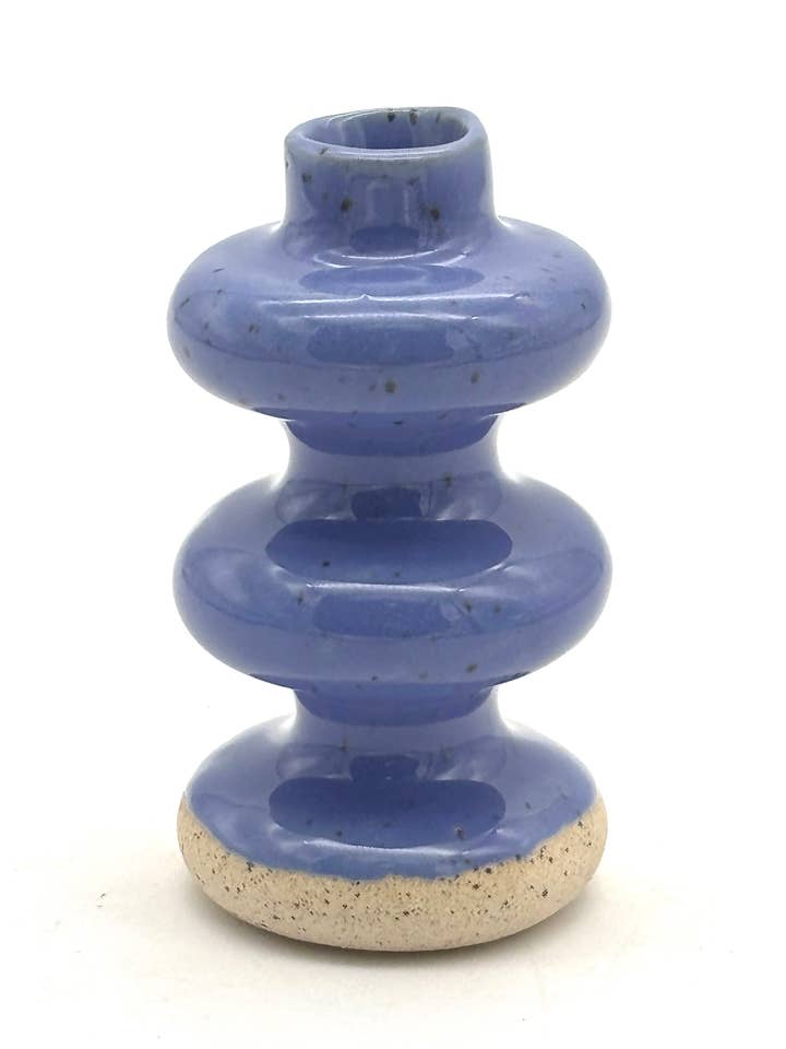 3 Tiers! Bud Vase in Purple for wholesale by KEENE POTTERY