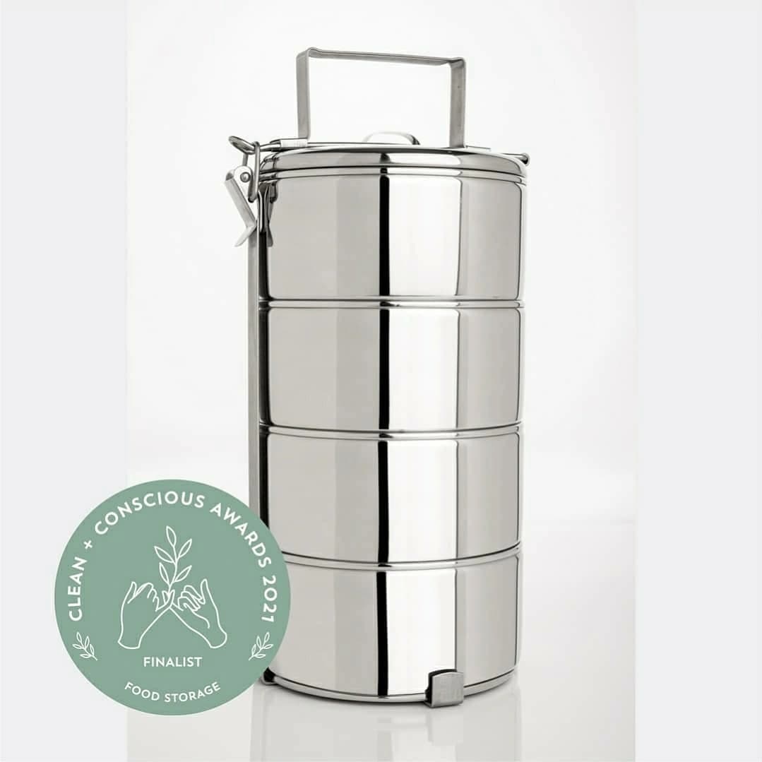 Goodly Gosh - Wholesale Lunch bag/box - Stackable Stainless Steel Tiffin Box | 4-Tier Lunch Box4
