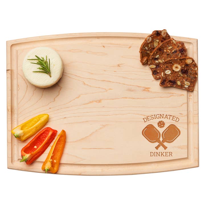 Arched Artisan Maple Board | Designated Dinker | 12 x 9" for wholesale by Sophistiplate