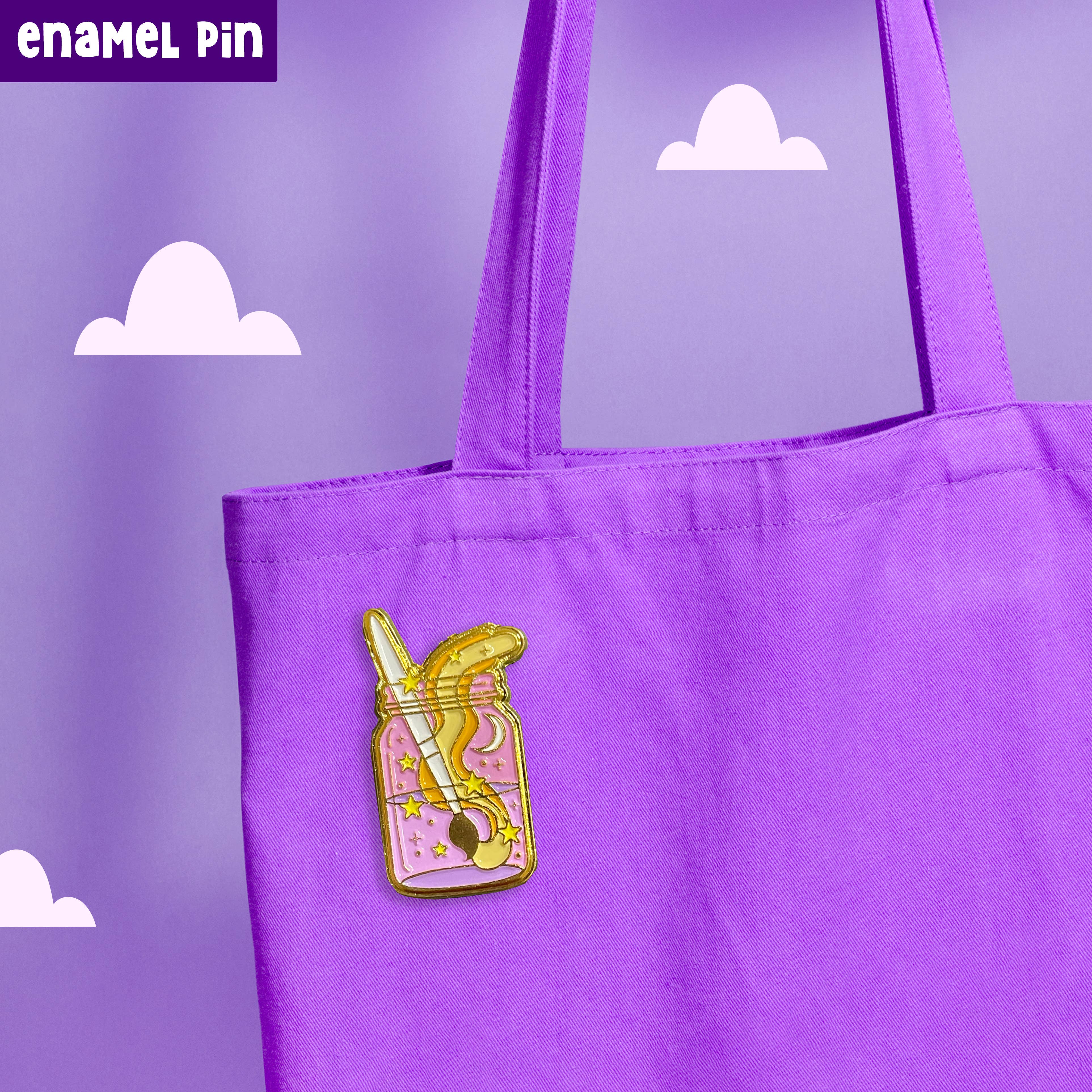 Neha Lee Designs - Wholesale Lapel Pin/Button - Magic Potion Paintbrush Enamel Pin, Gift for Creative Minds3