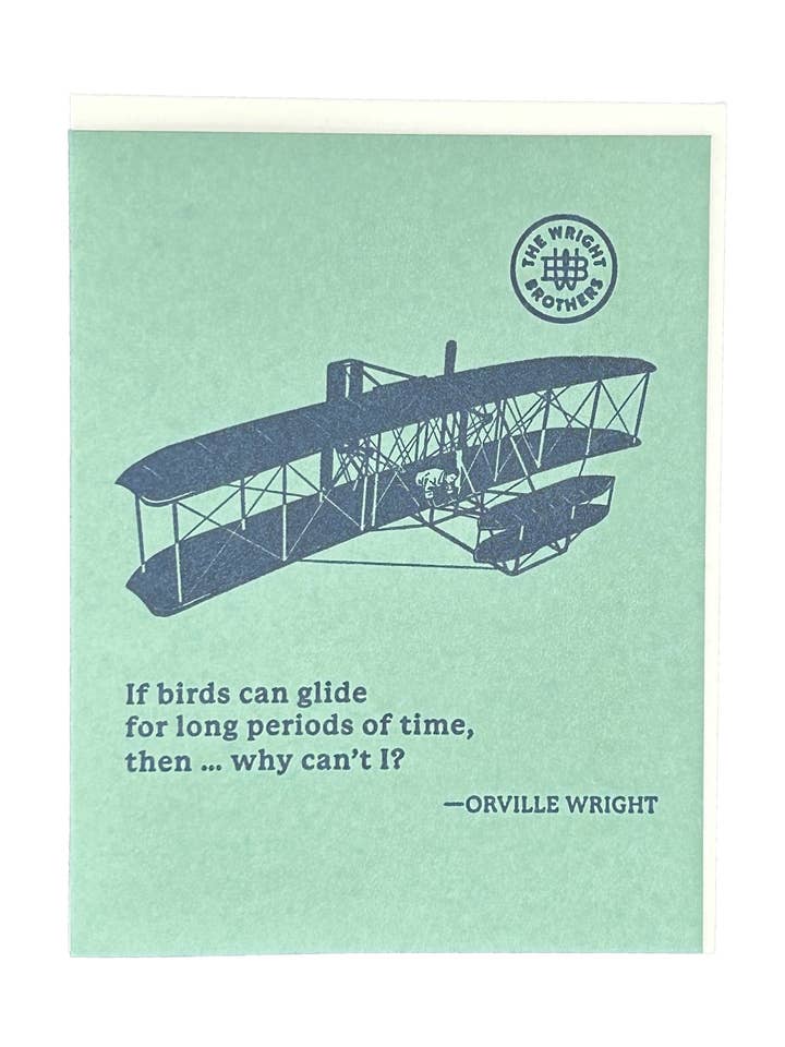 Carte typographique Birds Glide de Wright Brothers pour la vente par Igloo Letterpress