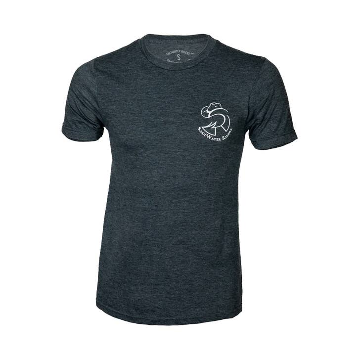 Men's Wave Check Short Sleeve Dk Grey T-Shirts - All Sizes for wholesale by Saltwater Riders