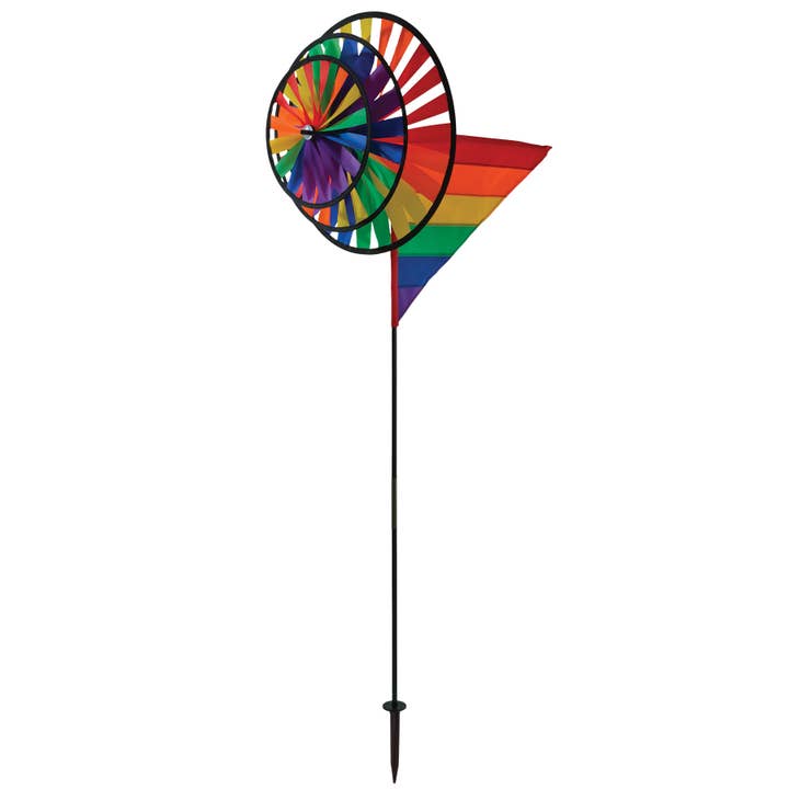 Rainbow Wind Sail Triple Wheel Spinner for wholesale by In the Breeze, LLC.