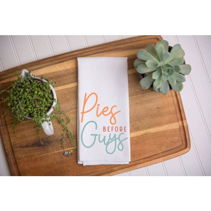 16"x24" Pies Before Guys Waffle Kitchen Towel for wholesale by JMCreationsNC