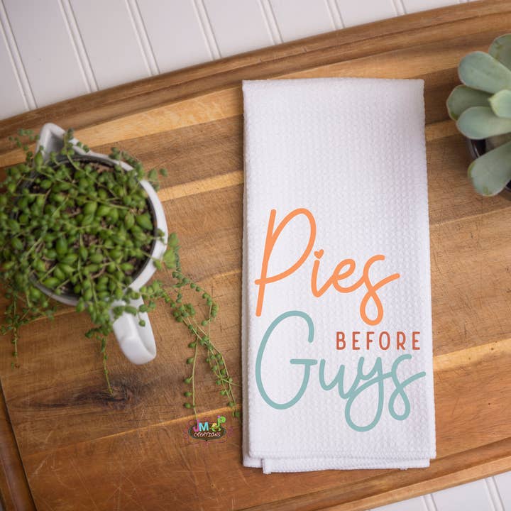 16"x24" Pies Before Guys Waffle Kitchen Towel for wholesale by JMCreationsNC