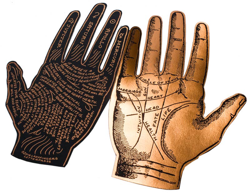 Ladyfingers Letterpress - Wholesale Everyday Greeting Card - Deluxe Palmistry Self Care Card2